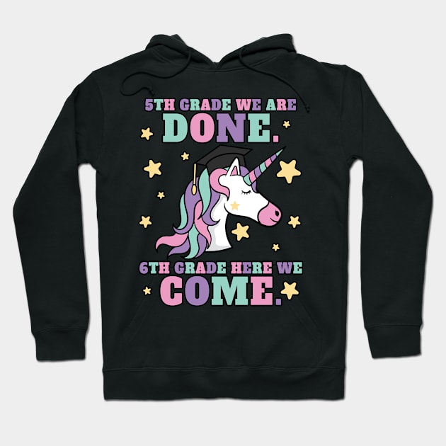 Girls 5th Grade Graduation Magical Unicorn Gift Hoodie by grendelfly73